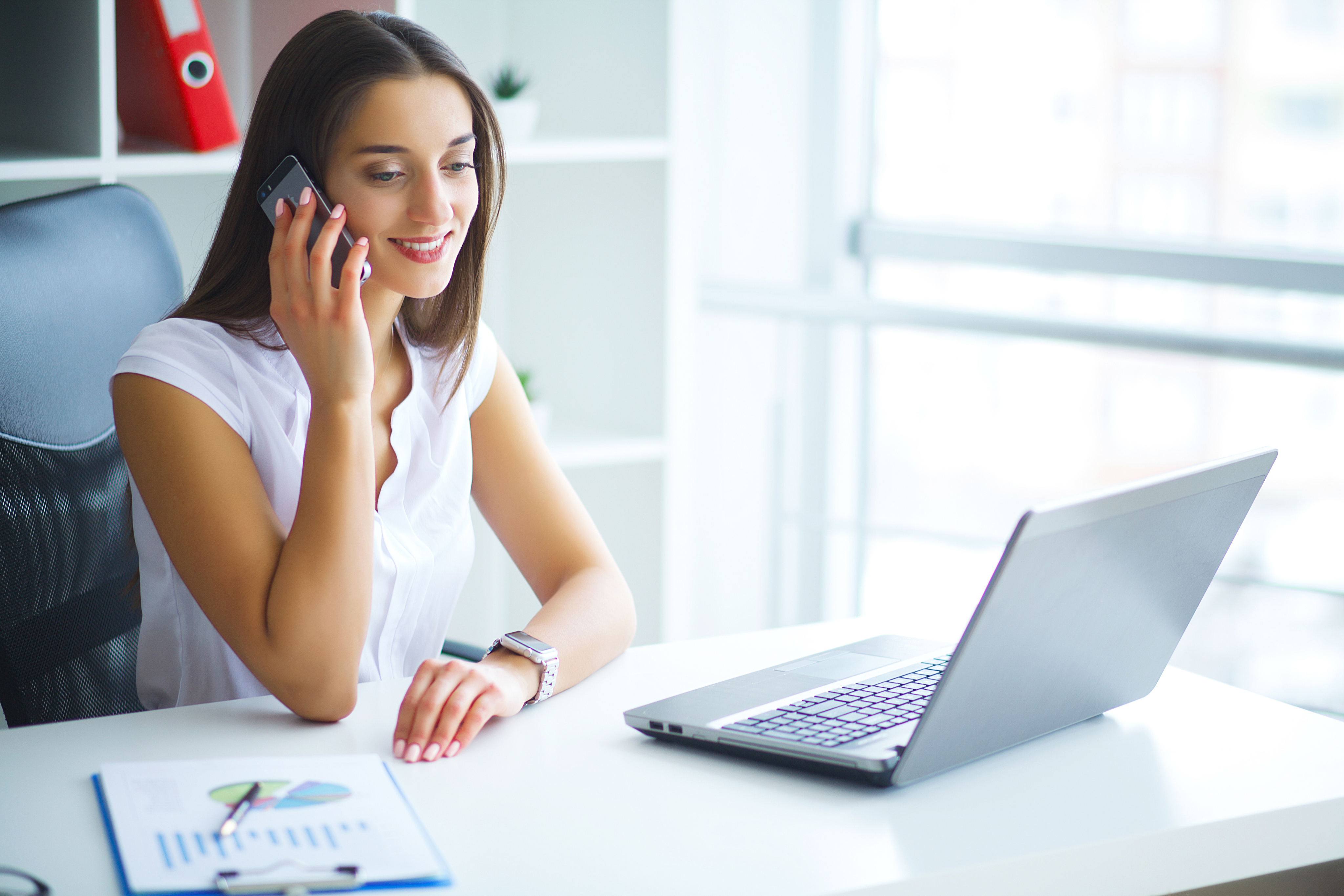 a woman talking on the phone